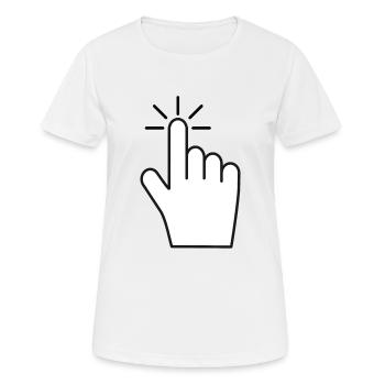 Click Here - Zeigefinger Klick Symbol - Frauen T-Shirt atmungsaktiv - Weiß - Vorne - AI Model Female 172 dark (172cm)