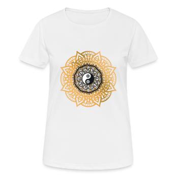 Yin Yang - T-shirt respirant Femme - blanc - Devant - AI Model Female 172 dark (172cm)
