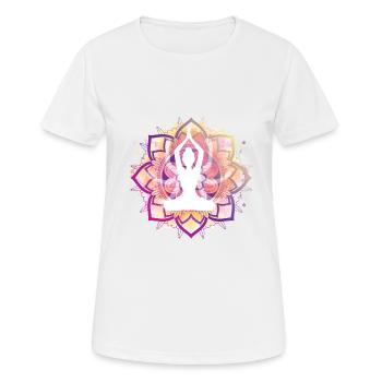 Pose colorée de lotus - T-shirt respirant Femme - blanc - Devant - AI Model Female 172 dark (172cm)