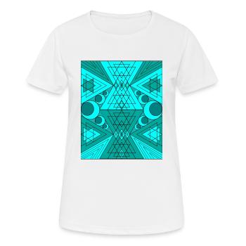 Heilige Geometrie türkis BytheManzanitas - Frauen T-Shirt atmungsaktiv - Weiß - Vorne - AI Model Female 172 dark (172cm)