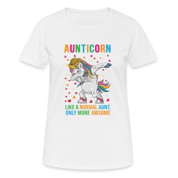 Tante Licorne AUNTICORN Pretty Cute Fantasy Cadeau - T-shirt respirant Femme - blanc - Devant - AI Model Female 172 dark (172cm)