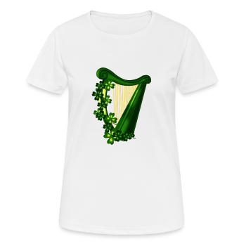 Irish Harp Funny St Patrick's Day Gifts For Harp p - Women's Breathable T-Shirt - white - Front - AI Model Female 172 dark (172cm)