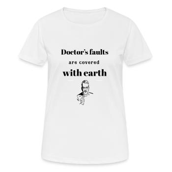 Médecin - T-shirt respirant Femme - blanc - Devant - AI Model Female 172 dark (172cm)