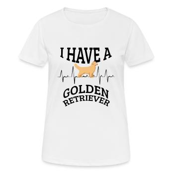 I HAVE A GOLDEN RETRIEVER - Frauen T-Shirt atmungsaktiv - Weiß - Vorne - AI Model Female 172 dark (172cm)
