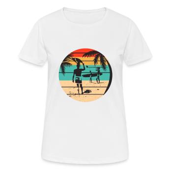 Surf, Surf, Surf, Surf, Surf - T-shirt respirant Femme - blanc - Devant - AI Model Female 172 dark (172cm)