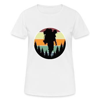 Hiking - Frauen T-Shirt atmungsaktiv - Weiß - Vorne - AI Model Female 172 dark (172cm)