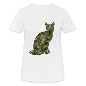 Camouflage Cat Kitten - Women's Breathable T-Shirt - white - Front - AI Model Female 172 dark (172cm)