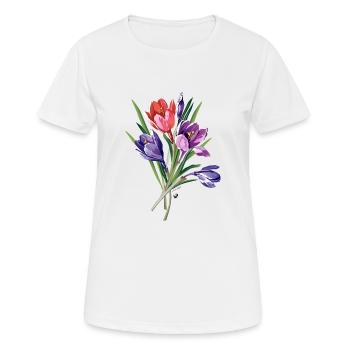 Crocus de l’image - T-shirt respirant Femme - blanc - Devant - AI Model Female 172 dark (172cm)