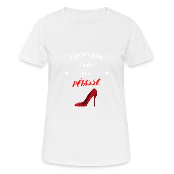 J'peux pas j'suis une pétasse - T-shirt respirant Femme - blanc - Devant - AI Model Female 172 dark (172cm)