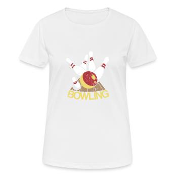 Bowling - Frauen T-Shirt atmungsaktiv - Weiß - Vorne - AI Model Female 172 dark (172cm)