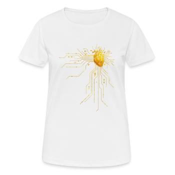 Processeur de coeur CPU - T-shirt respirant Femme - blanc - Devant - AI Model Female 172 dark (172cm)
