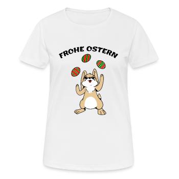 FROHE OSTERN - Frauen T-Shirt atmungsaktiv - Weiß - Vorne - AI Model Female 172 dark (172cm)