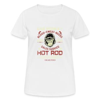 Monkey Garage Crossed Pistons Ribbon Distressed - Frauen T-Shirt atmungsaktiv - Weiß - Vorne - AI Model Female 172 dark (172cm)