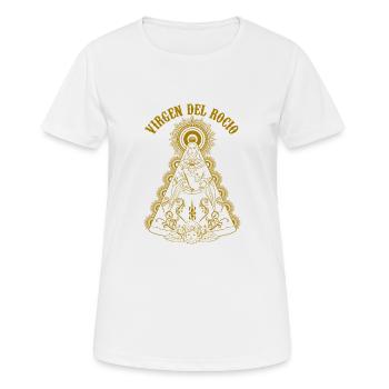 VIRGEN DEL ROCIO by The Manzanita - T-shirt respirant Femme - blanc - Devant - AI Model Female 172 dark (172cm)