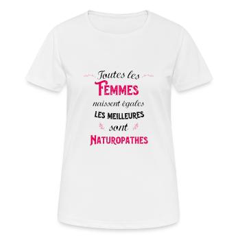Naturopathe femme santé médecine nature guérison - T-shirt respirant Femme - blanc - Devant - AI Model Female 172 dark (172cm)
