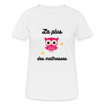 La plus chouette des maîtresses - T-shirt respirant Femme - blanc - Devant - AI Model Female 172 dark (172cm)