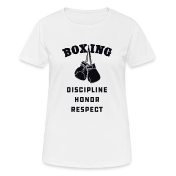 Boxen, Boxer - Frauen T-Shirt atmungsaktiv - Weiß - Vorne - AI Model Female 172 dark (172cm)