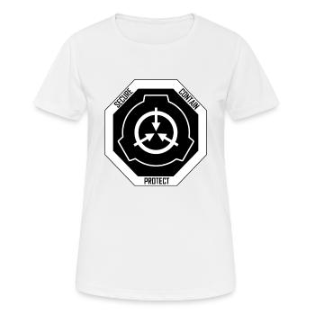 La Fondation SCP : Sécurisez, contenir, protéger - T-shirt respirant Femme - blanc - Devant - AI Model Female 172 dark (172cm)
