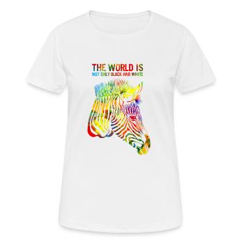 Zebra - Frauen T-Shirt atmungsaktiv - Weiß - Vorne - AI Model Female 172 dark (172cm)
