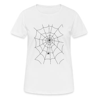 Spinnennetz, Spinne, Spinne im Netz - Frauen T-Shirt atmungsaktiv - Weiß - Vorne - AI Model Female 172 dark (172cm)
