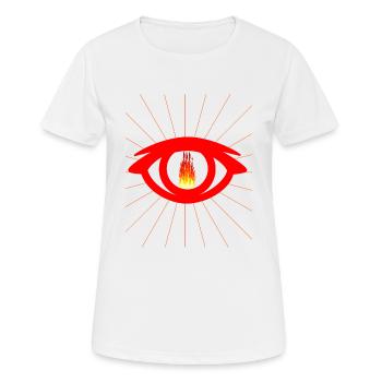 Œil Satan Diable Diable Flamme Satanique - T-shirt respirant Femme - blanc - Devant - AI Model Female 172 dark (172cm)