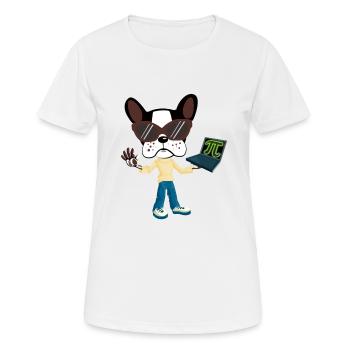 Pi Dog - Frauen T-Shirt atmungsaktiv - Weiß - Vorne - AI Model Female 172 dark (172cm)