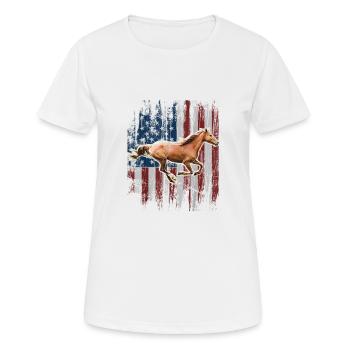USA Flagge - Frauen T-Shirt atmungsaktiv - Weiß - Vorne - AI Model Female 172 dark (172cm)