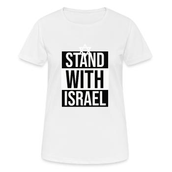 Stand With Isreal / Solidarität mit Israel - Frauen T-Shirt atmungsaktiv - Weiß - Vorne - AI Model Female 172 dark (172cm)