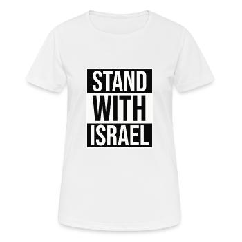 #standwithisrael / Solidarity with Israel - Women's Breathable T-Shirt - white - Front - AI Model Female 172 dark (172cm)