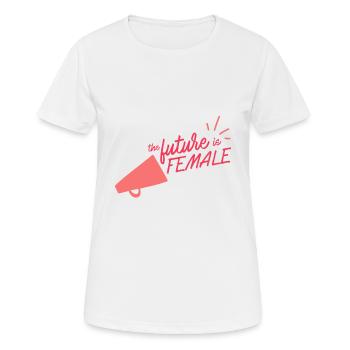 Megaphone - Frau und stolz - Frauen T-Shirt atmungsaktiv - Weiß - Vorne - AI Model Female 172 dark (172cm)