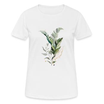 Feuilles tropicales Illustration - T-shirt respirant Femme - blanc - Devant - AI Model Female 172 dark (172cm)