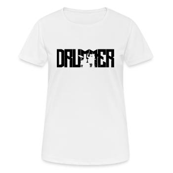 percussion negative drummer batteur drums - T-shirt respirant Femme - blanc - Devant - AI Model Female 172 dark (172cm)