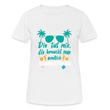 Sie braucht Sommerferien - Frauen T-Shirt atmungsaktiv - Weiß - Vorne - AI Model Female 172 dark (172cm)