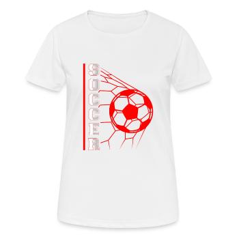 FUSSBALLTOR by The Manzanita`s - Frauen T-Shirt atmungsaktiv - Weiß - Vorne - AI Model Female 172 dark (172cm)