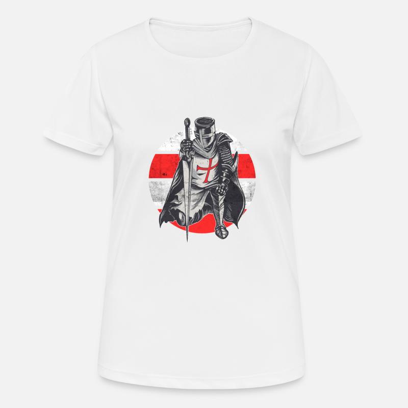 Knight Red White Templer order medieval armor - Women's Breathable T-Shirt - white