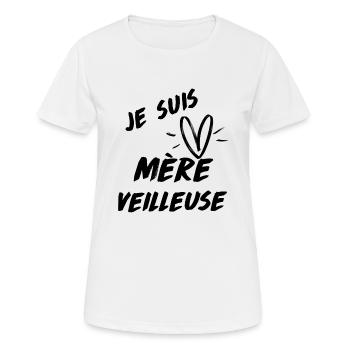 Je suis mère-veilleuse - T-shirt respirant Femme - blanc - Devant - AI Model Female 172 dark (172cm)