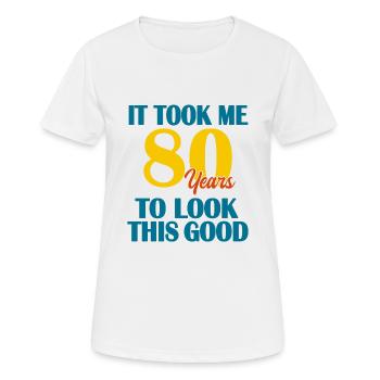 80th Birthday - Women's Breathable T-Shirt - white - Front - AI Model Female 172 dark (172cm)