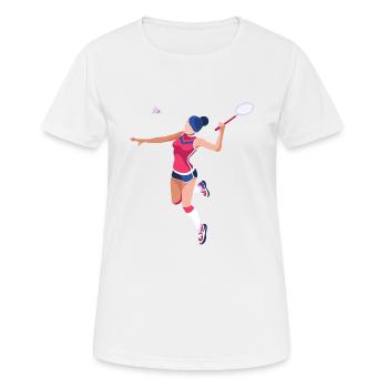 Badminton-Shirt, Badminton-Spieler, Badminton-Geschenk, - Frauen T-Shirt atmungsaktiv - Weiß - Vorne - AI Model Female 172 dark (172cm)