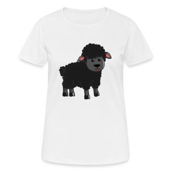 Mouton noir Agneau Agneau Mouton Mouton Berger - T-shirt respirant Femme - blanc - Devant - AI Model Female 172 dark (172cm)