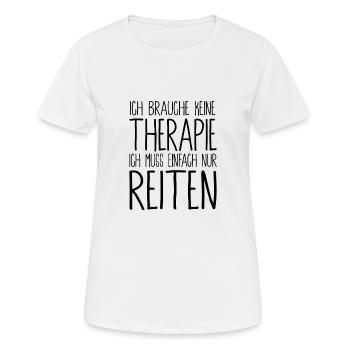 Reiten Therapie - Frauen T-Shirt atmungsaktiv - Weiß - Vorne - AI Model Female 172 dark (172cm)