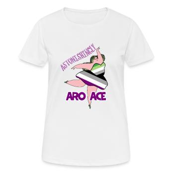 Astonishingly aro-ace body positive aromantic asex - Women's Breathable T-Shirt - white - Front - AI Model Female 172 dark (172cm)