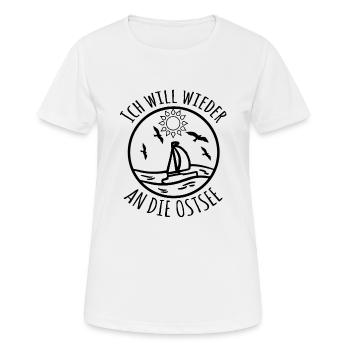 Ich will wieder an die Ostsee - Frauen T-Shirt atmungsaktiv - Weiß - Vorne - AI Model Female 172 dark (172cm)