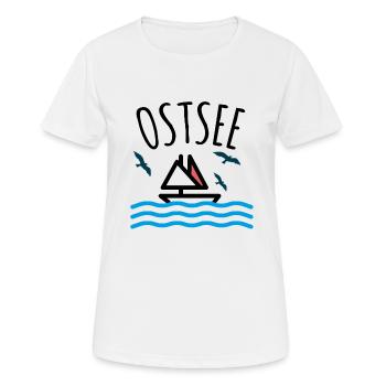 Ostsee - Frauen T-Shirt atmungsaktiv - Weiß - Vorne - AI Model Female 172 dark (172cm)