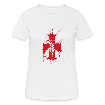 Kreuz und Pferd Ritter Templer - Frauen T-Shirt atmungsaktiv - Weiß - Vorne - AI Model Female 172 dark (172cm)