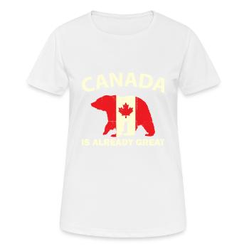CANADIAN FLAG BEAR CANADA IST ALREADY GREAT Canada - Frauen T-Shirt atmungsaktiv - Weiß - Vorne - AI Model Female 172 dark (172cm)