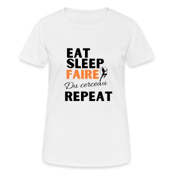 T-shirt cerceau aérien cadeau humour femme - T-shirt respirant Femme - blanc - Devant - AI Model Female 172 dark (172cm)