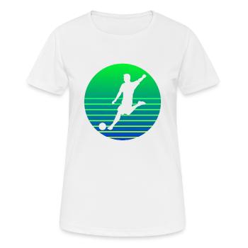 Footballeur Sunset Logo - T-shirt respirant Femme - blanc - Devant - AI Model Female 172 dark (172cm)