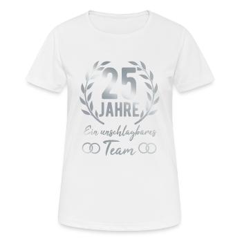 Silberhochzeit 25. Hochzeitstag - Frauen T-Shirt atmungsaktiv - Weiß - Vorne - AI Model Female 172 dark (172cm)