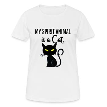 Chat Spirit Animal Cat - T-shirt respirant Femme - blanc - Devant - AI Model Female 172 dark (172cm)