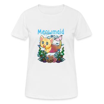 Meowmaid Shirt - Frauen T-Shirt atmungsaktiv - Weiß - Vorne - AI Model Female 172 dark (172cm)